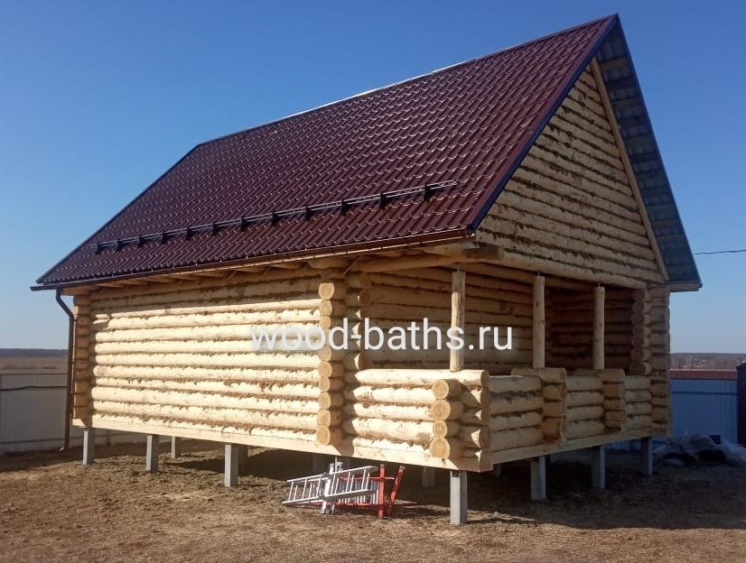 Дом-Баня 6х7м с верандой 2м и мансардой 6х9м